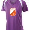  James & Nicholson Ladies' Running-T (paars/wit) Thumbnail