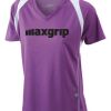  James & Nicholson Ladies' Running-T (paars/wit) Thumbnail